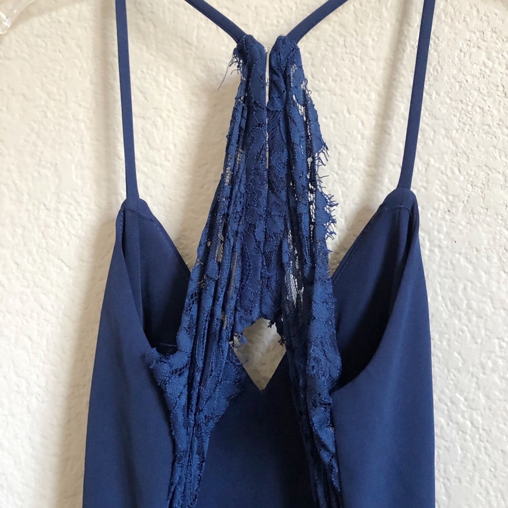 NEW Lovers+Friends Helena Gown Lace Blue 0 - Picture 8 of 9